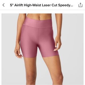 Alo Yoga Women's Mars Clay Laser Cut Biker Shorts